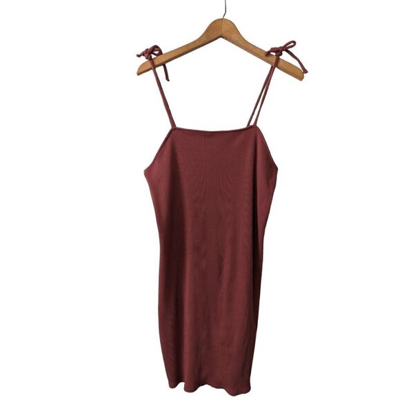 Ribbed Neutral Y2K Spaghetti Strap Slip Dress Size XXL - Picture 1 of 6